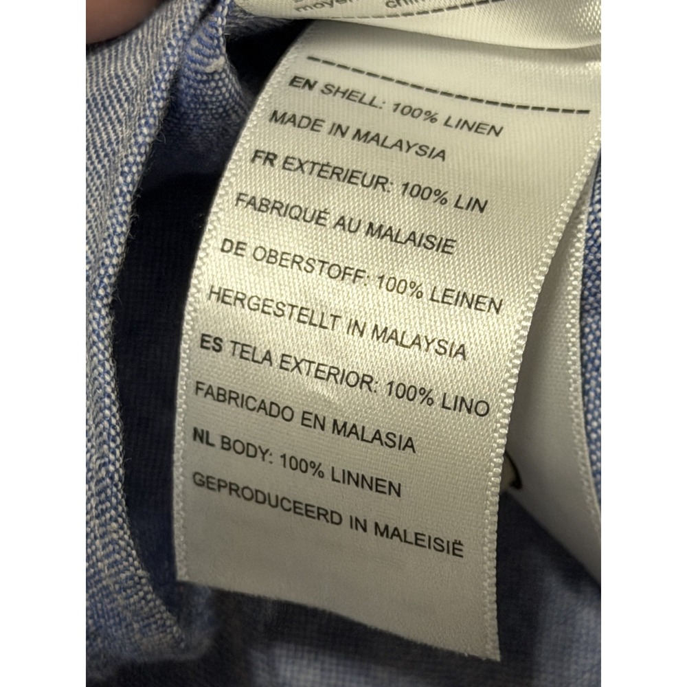 UNTUCKit Men's 100% Linen Button Down Shirt Solid Blue Long Sleeve XL XLARGE - Picture 6 of 10